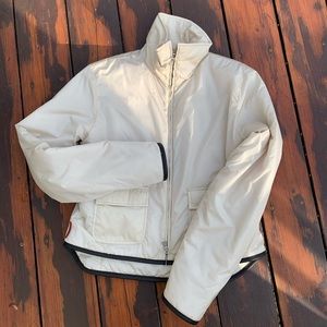 PRADA Woman Jacket Leather Trim Tg 46